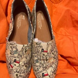 Toms Texas Map Print Slip-Ons